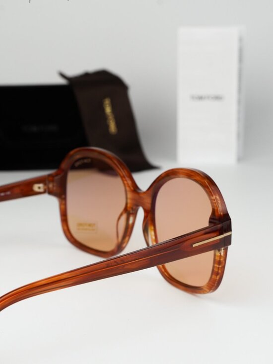 Tom Ford HANLEY Women Sunglasses Brown Photochromic Round FT1034/S 45E NEW main image 9